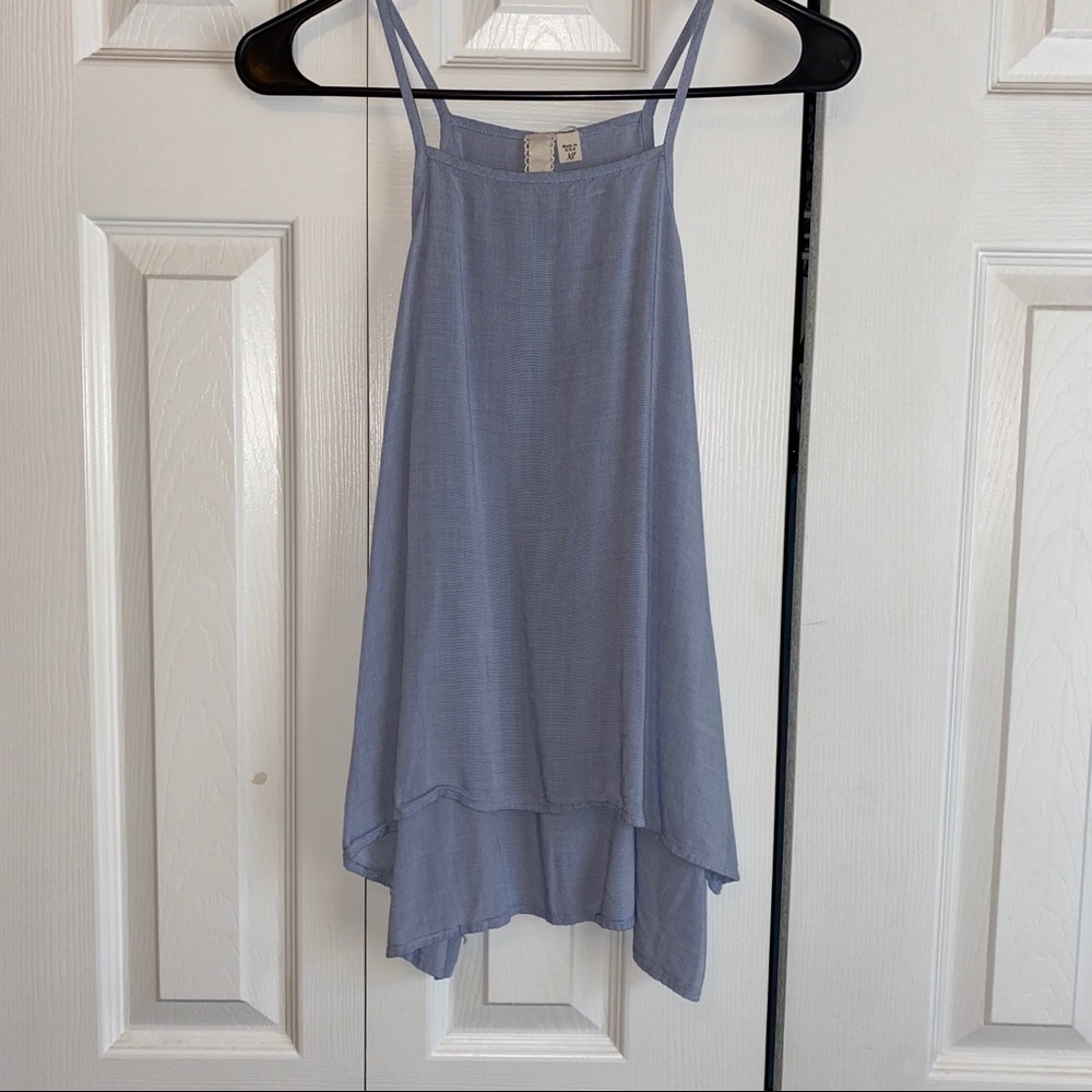 Light blue flowy halter tank